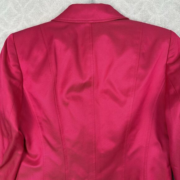 Vtg Talbots Silk Blend Blazer Women 4P Hot Pink Gem Button Career Old Money Chic - Picture 6 of 16